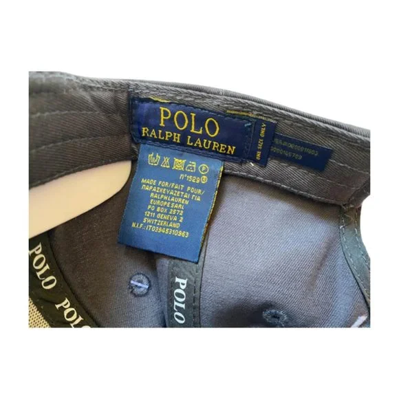 NWT Polo Ralph Lauren Dark Gray Classic Cotton Baseball Cap Logo Embroidered - Picture 4 of 4